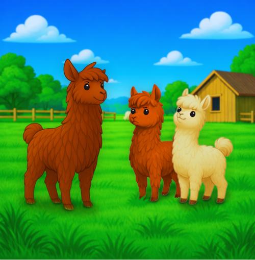 Zwei Alpakas auf dem Weg in die Anden