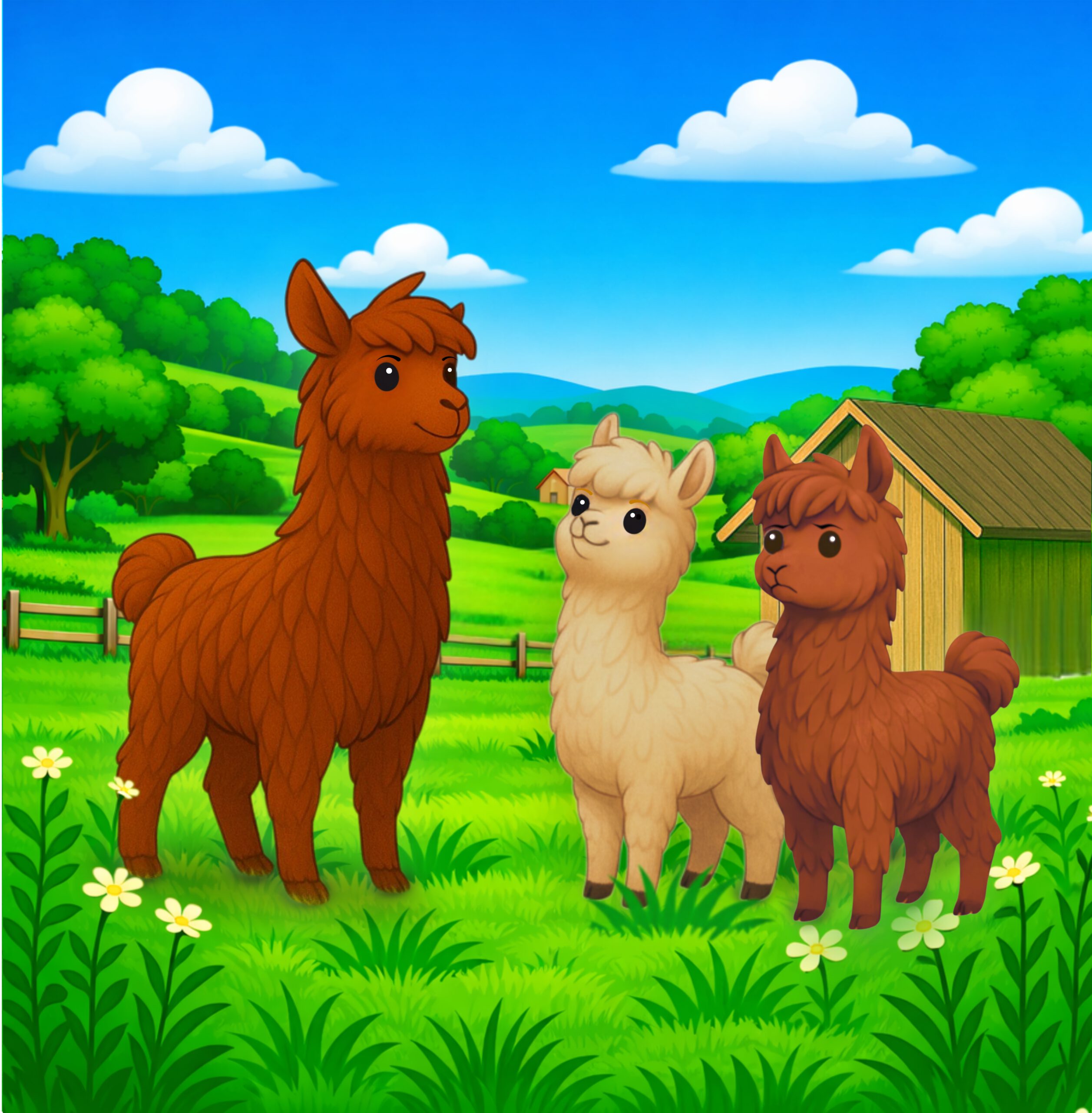 Zwei Alpakas auf dem Weg in die Anden